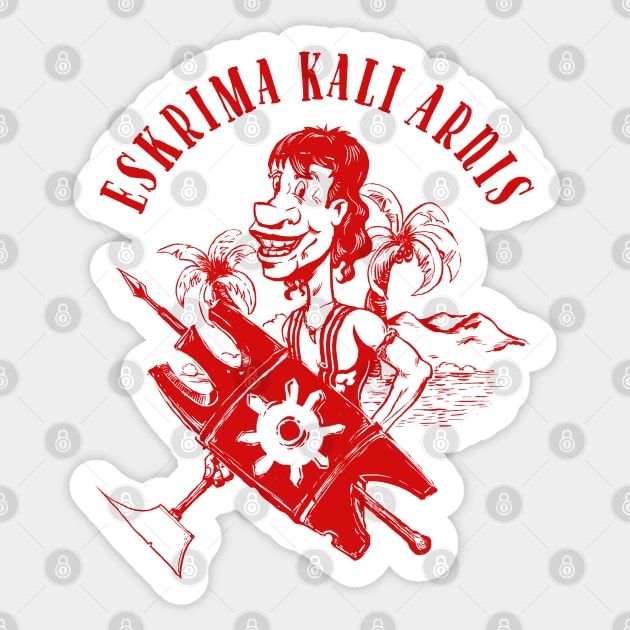 Kali Eskrima Arnis Warrior Mascot Sticker by Black Tee Inc